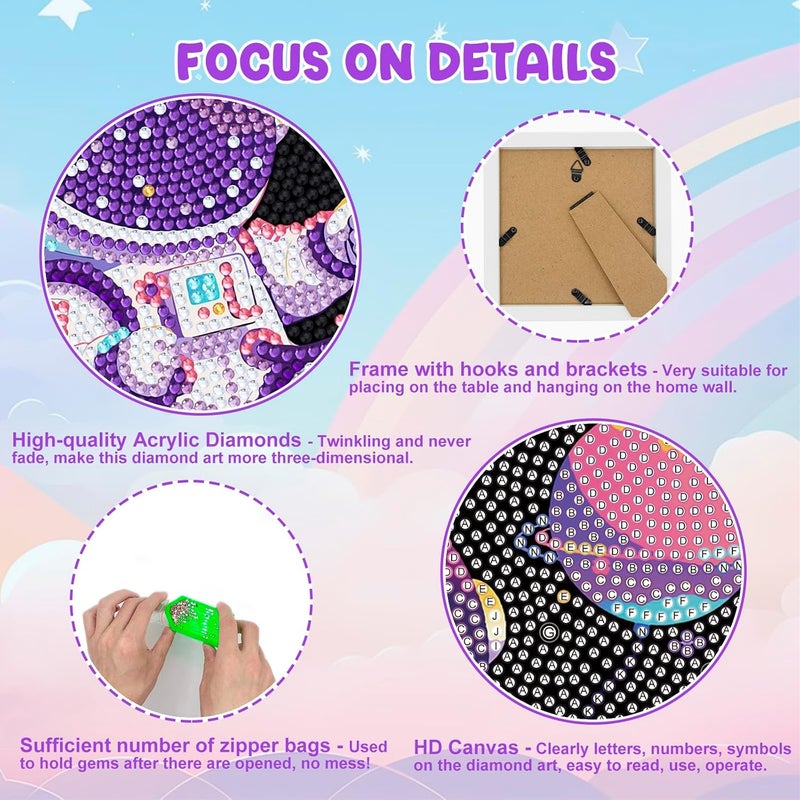 Nardoll Diamond Art Kits with Wooden Frame - Crafts for Girls - Diamond Art Painting Dots Paint by Number - Arts and Crafts - GEM Art for Adult Beginners Home Wall Decor - Image 4